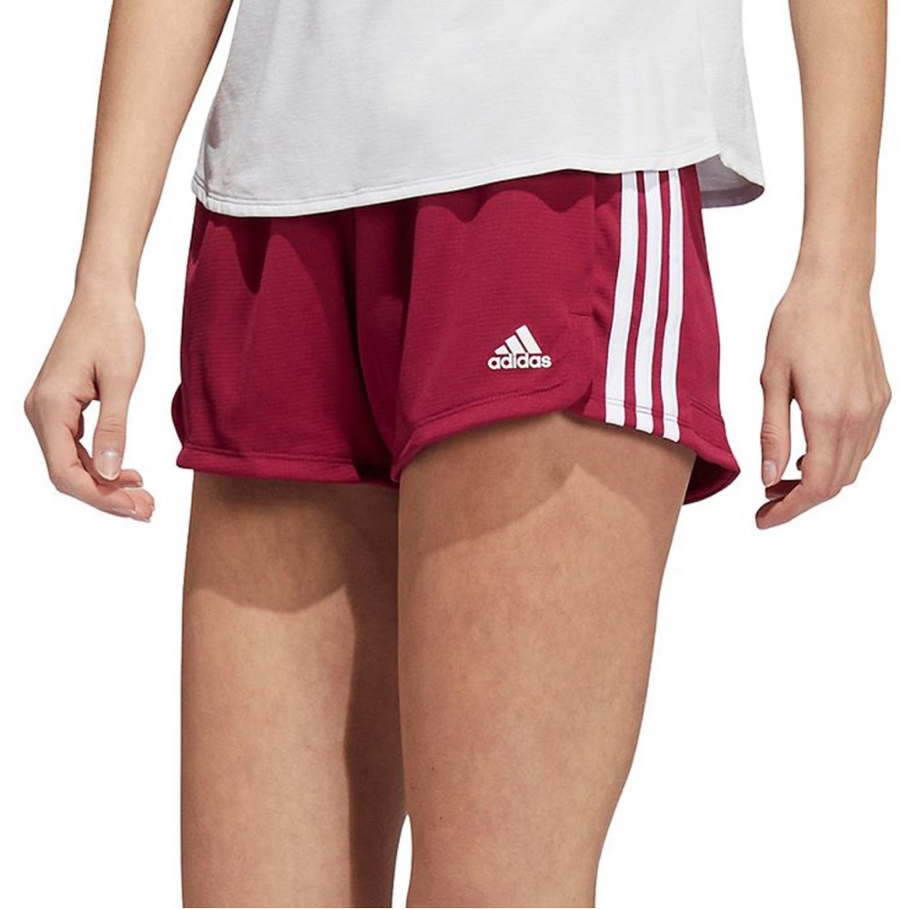 NWT adidas 3-Stripe Shorts Burgundy/White Sz L